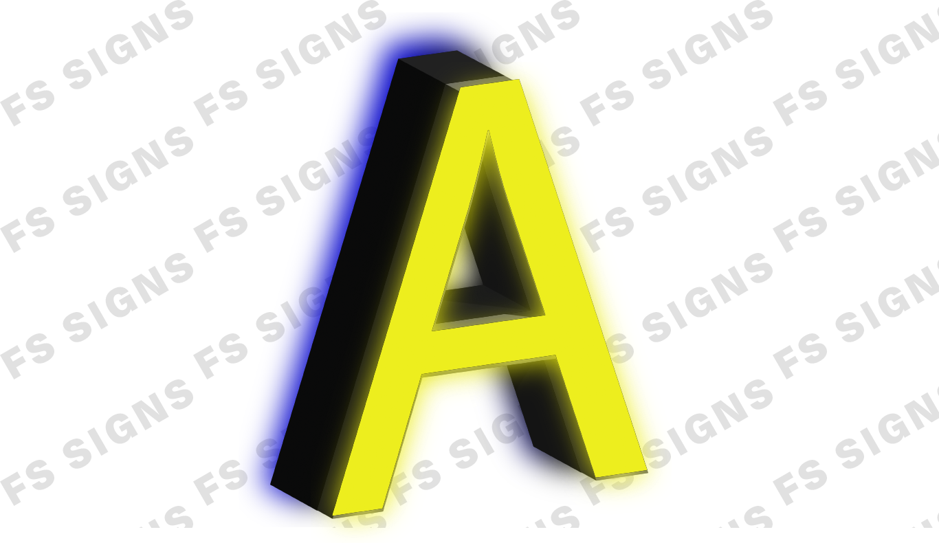 Front light and back light channel letter image
