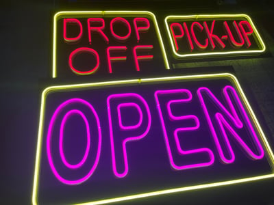 DROP OFF-PICK UP-OPEN LED SIGN